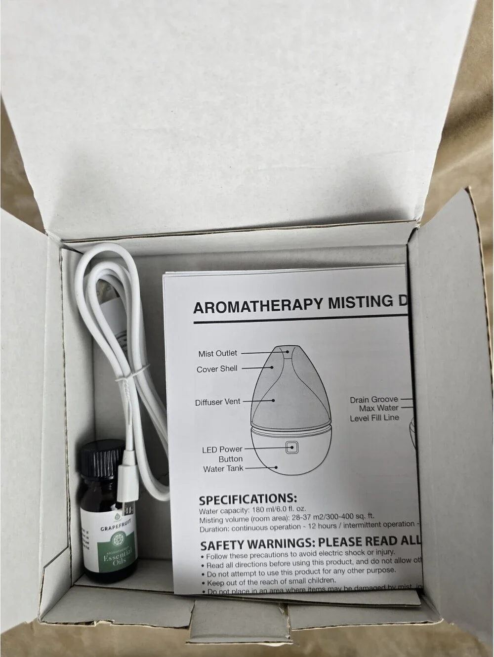 AROMATHERAPY DIFFUSER- 6.09 FL OZ